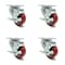 Service Caster 3 Inch Red Polyurethane Wheel Swivel Top Plate Caster Set with Brake SCC SCC-20S314-PPUB-RED-TLB-4 - alternate 1